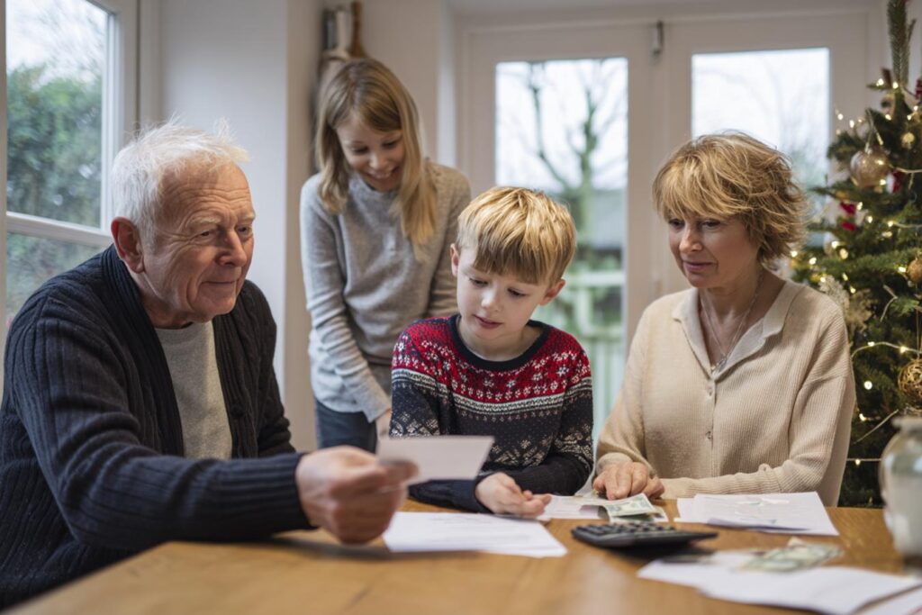 family exchanging cash gifts tax free