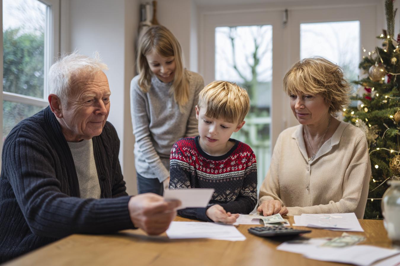 family exchanging cash gifts tax free