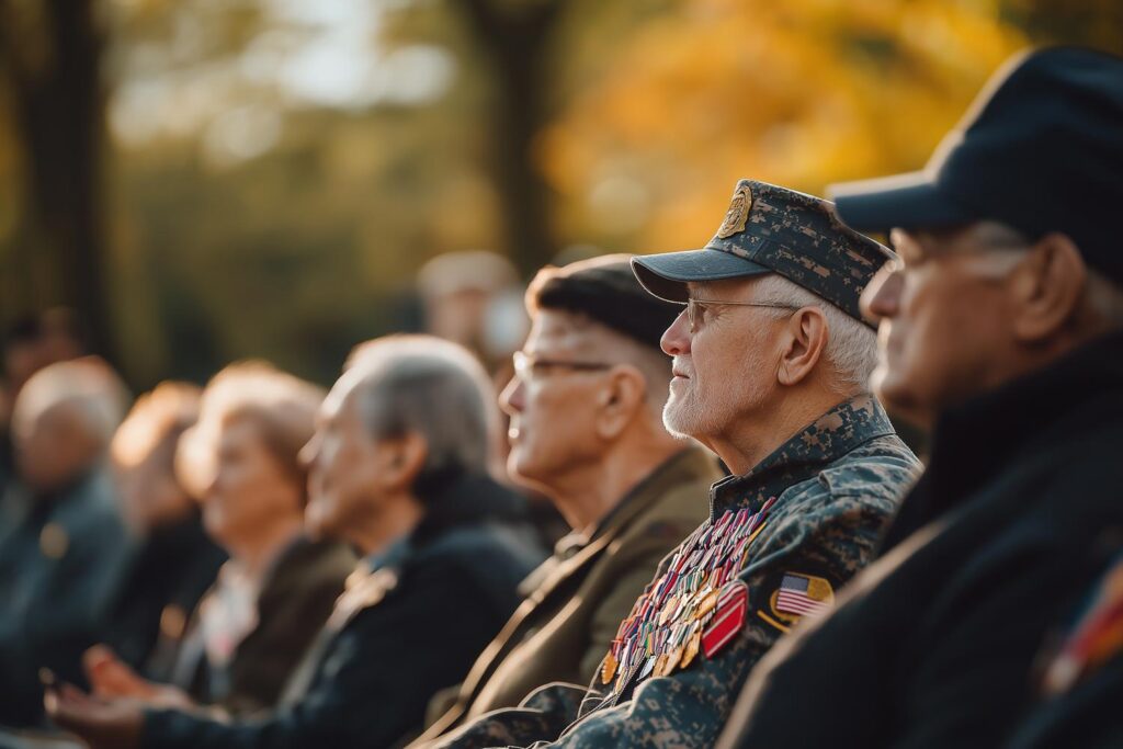 veterans marching in a parade